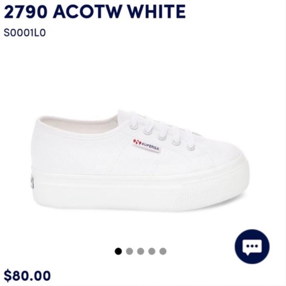SUPERGA White Platform Sneakers